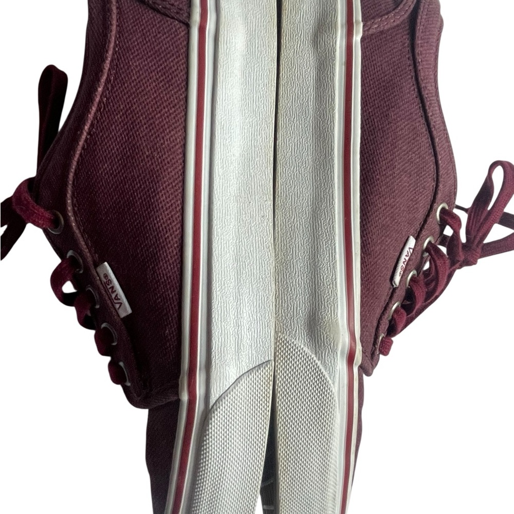 Vans Off the‎ Wall Maroon Men’s Shoes Size 6.5 - Picture 5 of 12